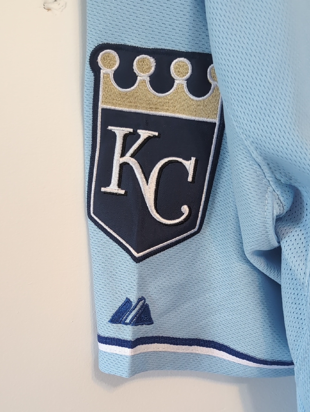 Kansas City Royals Mike Moustakas Light Blue Jersey Cool Base Size 56 - Picture 4 of 5